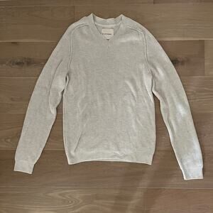 Lucky Brand Cloud Soft Cashmere Blend Men's V-neck Sweater Oatmeal Small